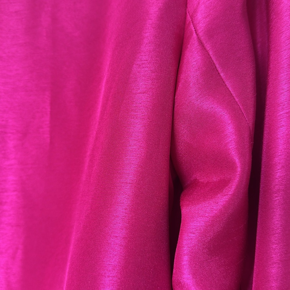 Chico's Women's Shantung Relaxed Open Front Jacket Sz 1 or 8 to 10 stunning pink - Picture 7 of 8